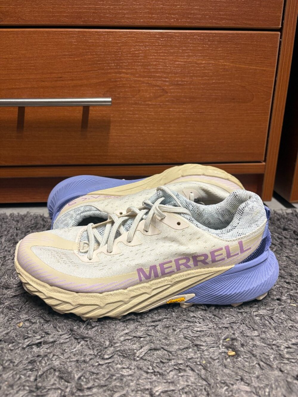 Merrell Agility Peak 5 Trail Running/Hiking Shoes Women's Size 6.5 Tan/Purple